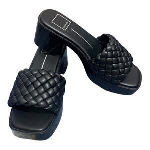 Dolce Vita Stella Square Toe Sandals Slides Heels‎ Black 7.5 Excellent condition